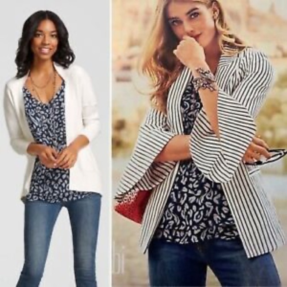 Cabi 5362 Purr Cami Blue and Gray Top Size Small